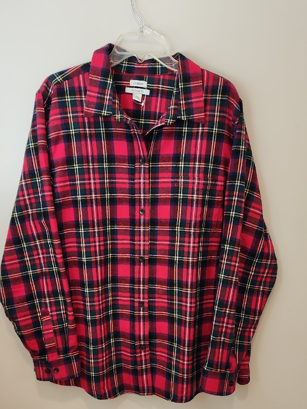 LL Bean Relaxed Fit Flannel Shirt Scotch Plaid Women's size 2X